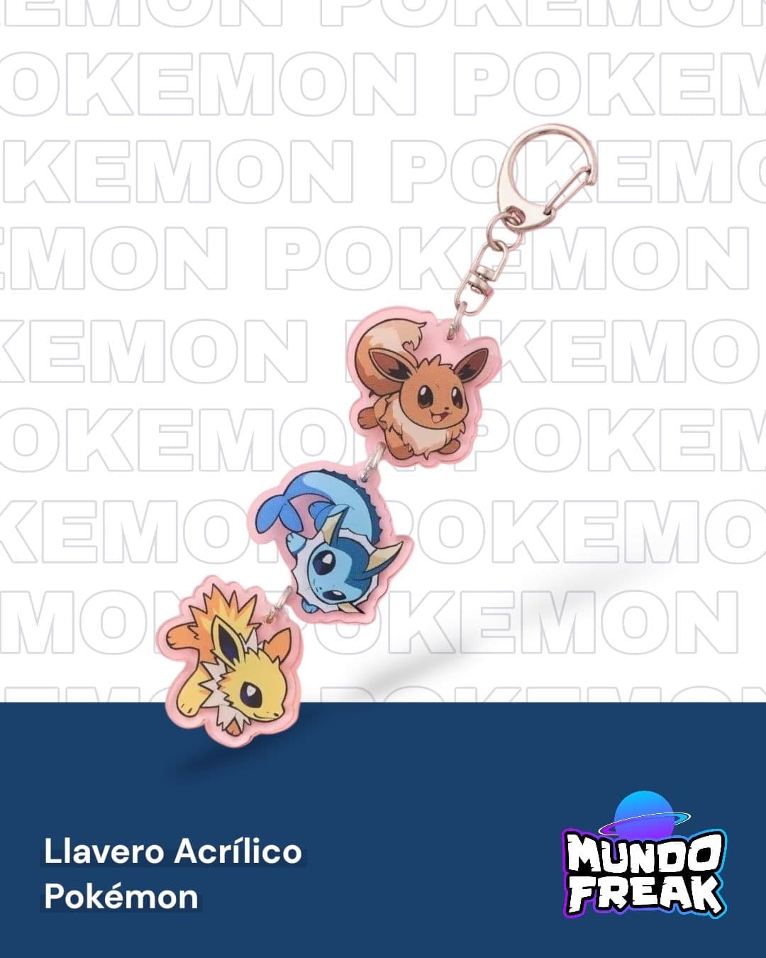 Llavero pokemon eve tres acrilicos